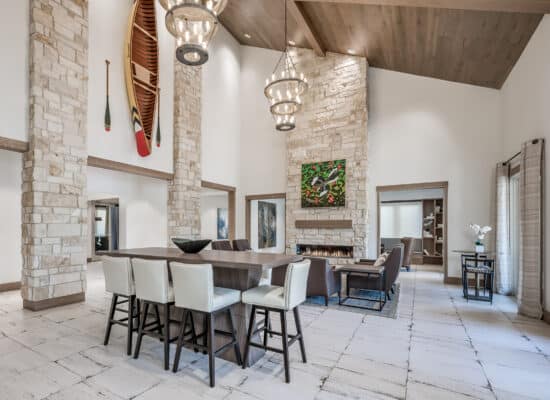 Houston architectural interior photography of urban apartment complex