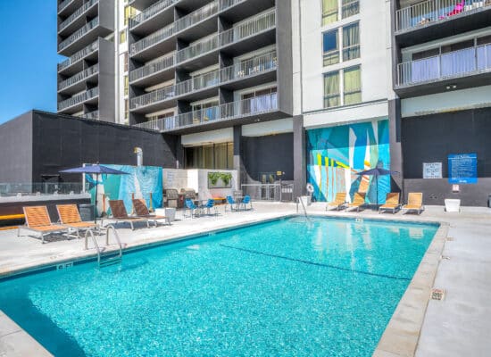 Urban Houston apartment pool photography