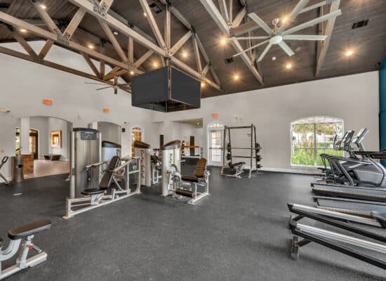 Houston multifamily fitness center photographed for marketing materials