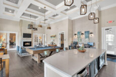 Modern Houston apartment kitchen and lounge area photography