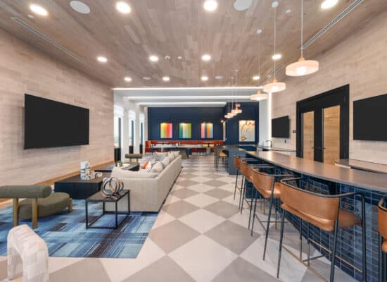 Luxury apartment clubhouse photographed by Houston commercial photographer