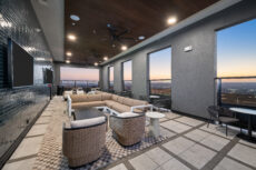 Resort-inspired Houston apartment root top deck photography