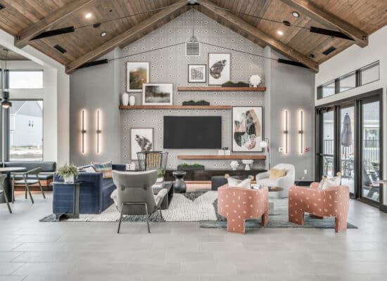 Houston real estate photographer capturing clubhouse interior