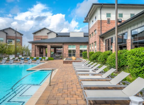 Houston apartment amenity space photographed for promotional use