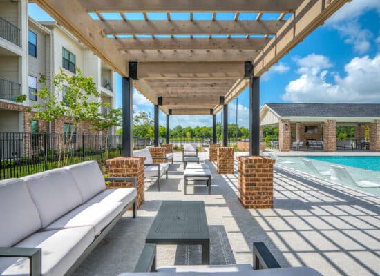 Resort-style apartment pool photography in Houston