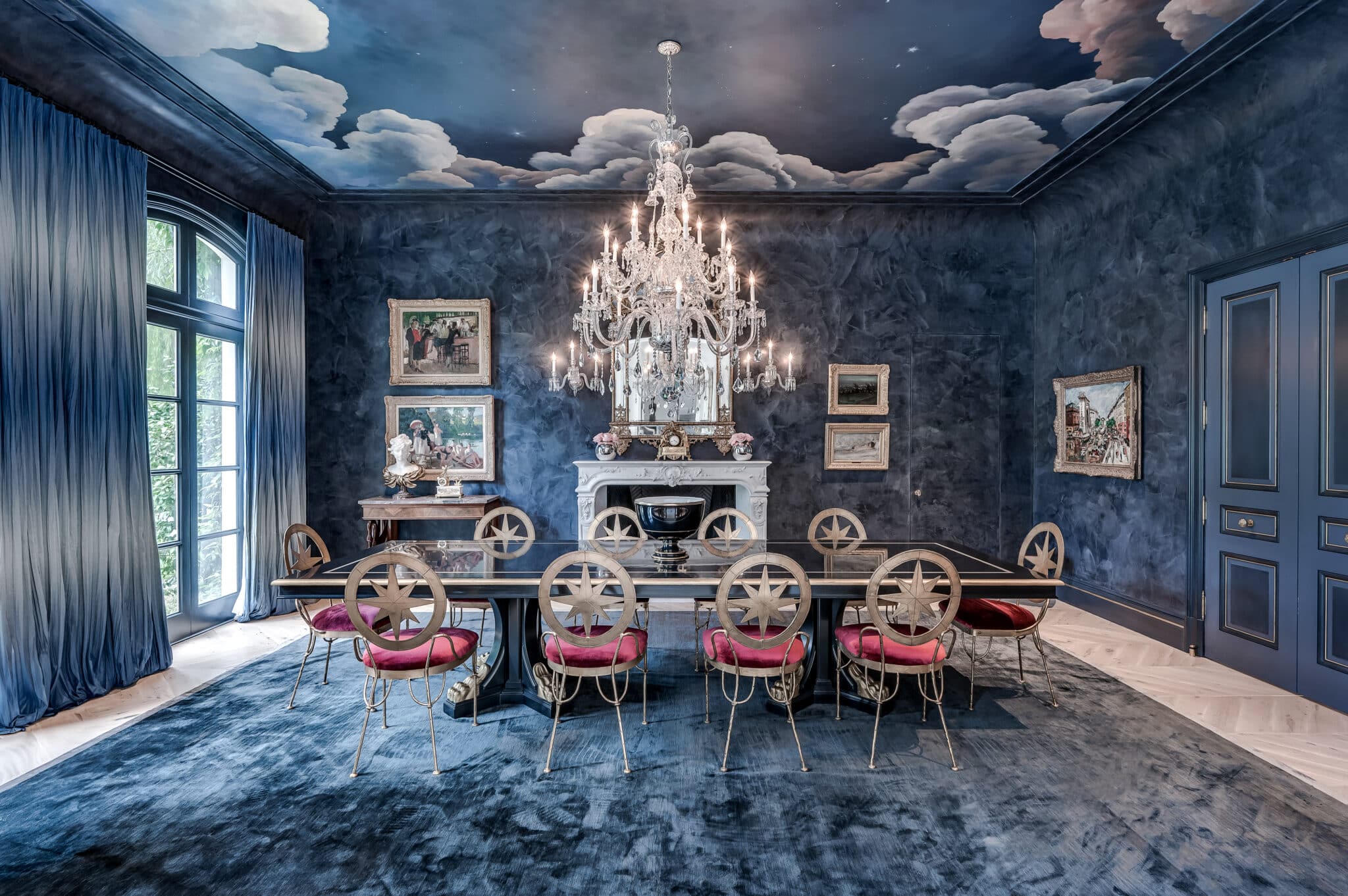 Houston dining room with classic lighting