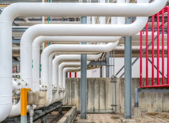 Industrial plant interior with mechanical systems photographed in Houston