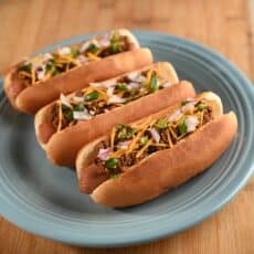 gourmet hot dogs plated for restaurant menu photography Houston