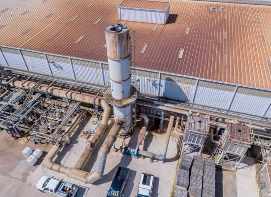 Houston manufacturing plant with large-scale systems and machinery